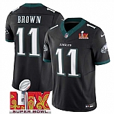 Men & Women & Youth Philadelphia Eagles #11 A.J. Brown Black 2025 Super Bowl LIX Patch New F.U.S.E. Vapor Untouchable Limited Stitched Jersey,baseball caps,new era cap wholesale,wholesale hats